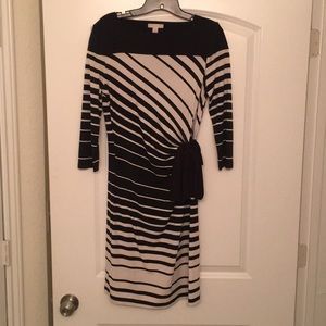 3/4 sleeve striped dress